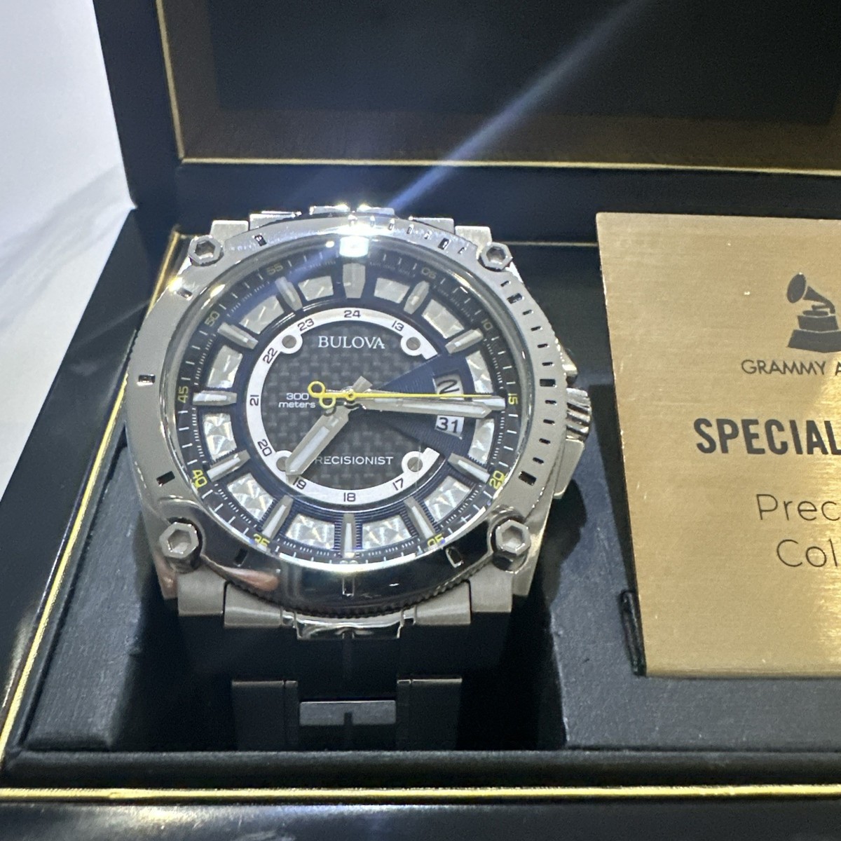 Bulova Men's 96B131 Precisionist Black Dial Steel Bracelet