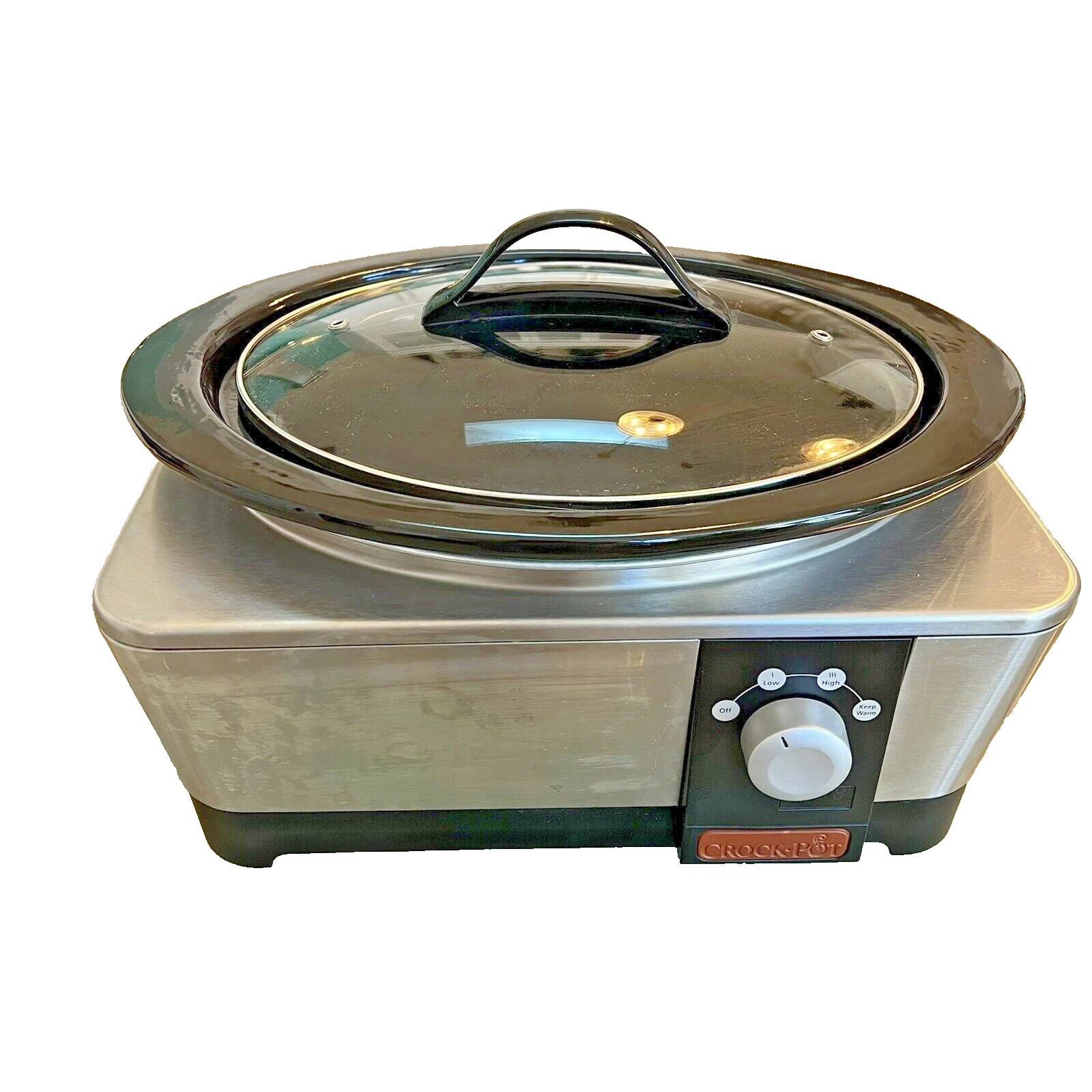 Crock-Pot 6 Quart Slow Cooker Model SCCPTM600-S Stainless & Black Tested & Works
