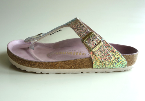 BIRKENSTOCK Leather Sandal GIZEH EXQ Ombre Pearls Silver Orchid US8-8.5 UK6 EU39 - Picture 11 of 16