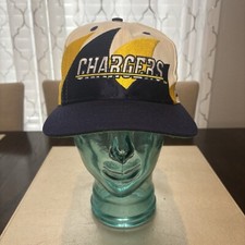 Vintage San Diego Chargers Double Sharktooth Snapback Hat Cap Logo Athletics
