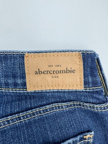 Abercrombie Kids Jeans 16 Distressed 26x31 Zip Fly Dark Wash Mint Condition - Picture 14 of 14