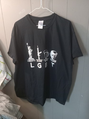 liberty guns beer trump shirt usa black xl short sleeve lgbt - Picture 2 of 4