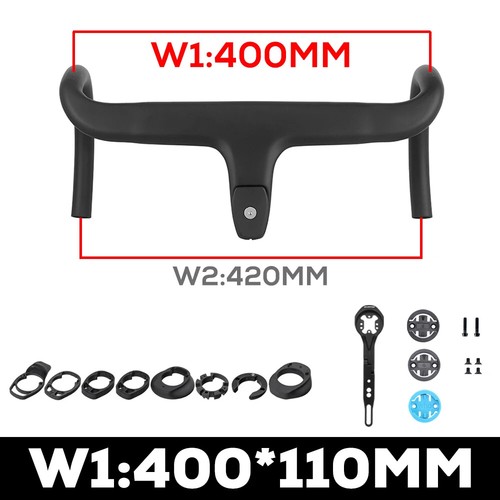 Carbon Integrated Handlebar for Road Bike Black Matte 28.6mm with Spacers Parts - Picture 9 of 43