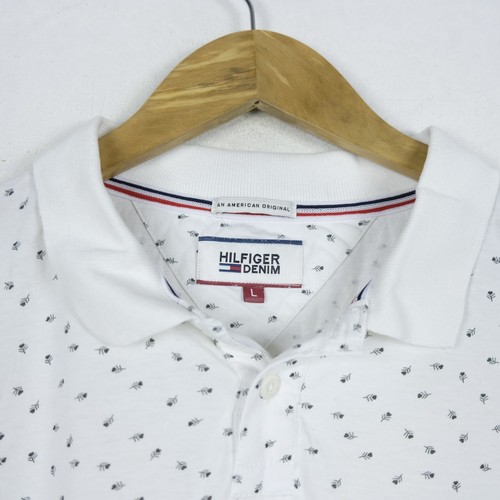 Suéter Hilfiger Talla L Hombre Logo Cómodo Algodón Práctico Color Liso Blanco - Imagen 4 de 5