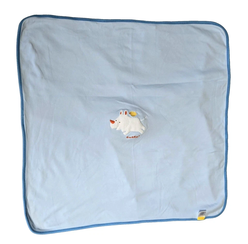 DE COLECCIÓN GYMBOREE Manta Bebé 2004 Azul Rinoceronte Dormido/Despierto 26 x 27 REVERSIBLE DIFÍCIL DE ENCONTRAR Foto 3 de 4