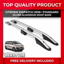 FITS CITROEN DISPATCH 16> STANDARD L2 SILVER ALUMINIUM ROOF RAILS BARS
