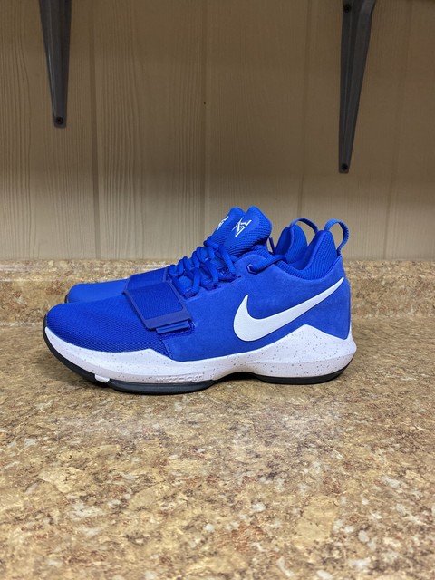 blue and white basketball shoes