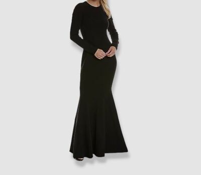 long sleeve two piece prom dress Black Long Sleeve Two Piece Junior Prom Dress GTEEN022