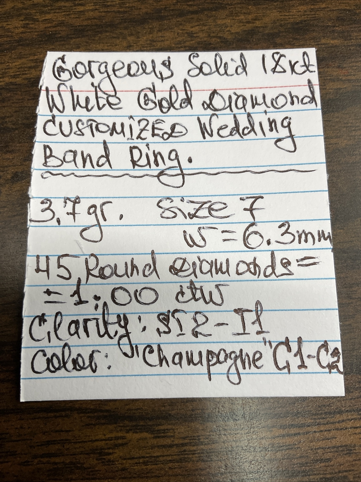 Solid 18K White Gold Diamond CUSTOMIZED Wedding S… - image 18