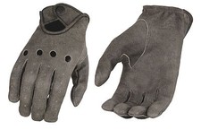 Milwaukee Leather MG7507 Men's Distressed Grey Leather Driving Gloves with Wrist