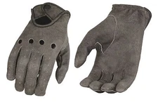 Milwaukee Leather MG7507 Men's Distressed Grey Leather Driving Gloves with Wrist