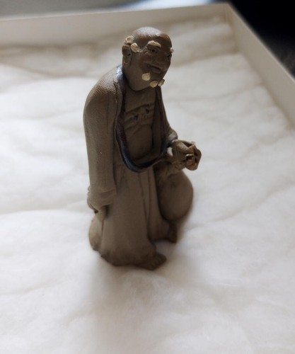 Vintage Japanese or Chinese Ceramic Figurine Statue Old Man Wiseman - Picture 4 of 7