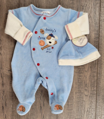 Baby Boy Clothes New Rumble Tumble Preemie 2pc Velour Little All-Star Outfit