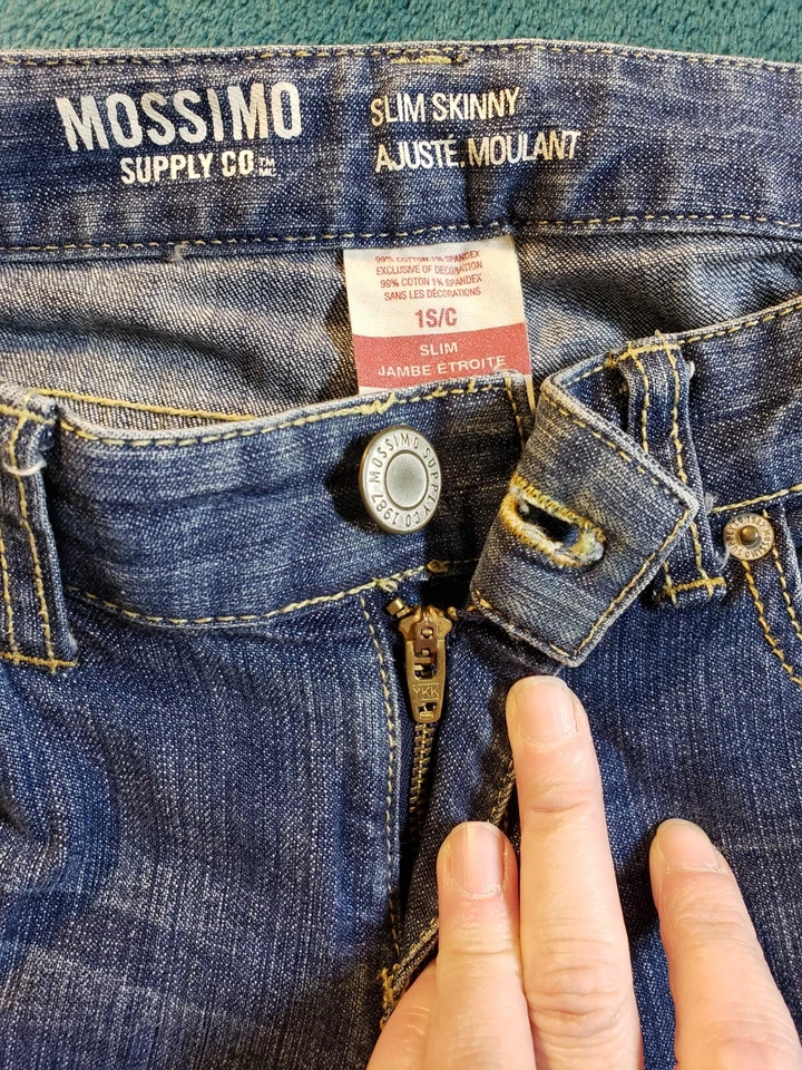 Mossimo Jeans Sz 1 Womens Blue Stretch Pants Ladies Denim Mid Rise Slim Skinny - Image 4 of 4