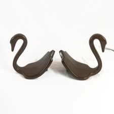 Vintage Swan Towel Holder Bathroom Decor Towel Holder Swan Brown Lot of 2
