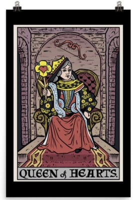 Queen of Hearts Poster Tarot Card Couple Valentine's Day Witch