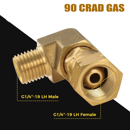 1Pc LPG Brass Connection Angle 90 Degree 1/4" Left-hand Thread BBQ Gas Heater - Picture 5 of 6