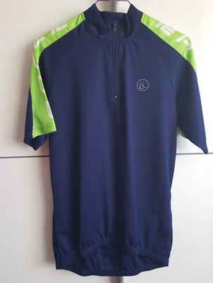 Fahrradtrikot ''RACER''  COOLMAX = komplett aus Mesh dunkelblau grün - Sehr selten
