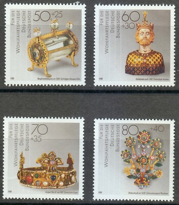 FR Germany 1988 Gold & Silversmithing Stamps - Complete Set 1383-1386, Unmounted Mint Never Hinged (MNH) - View #5
