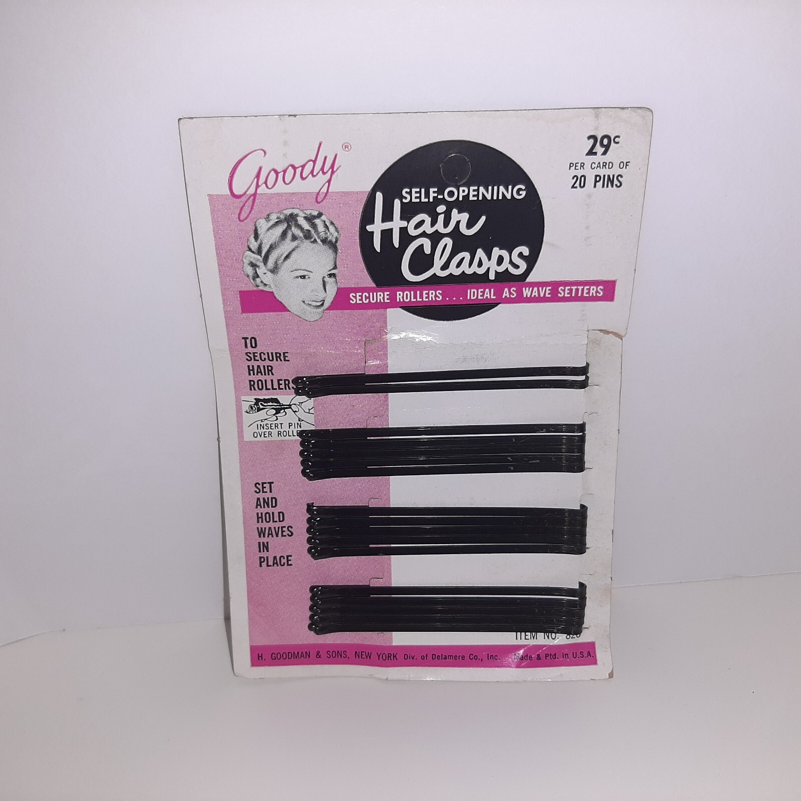 Vintage Bobby Hair Pins GOODY Self Opening Hair Clasp… Gem