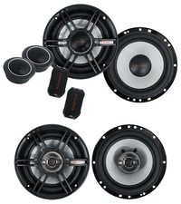 Pair Crunch CS65C 6.5" 300w Car Audio Component + (2) CS653 6.5" 300w Speakers