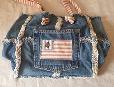 Jeans Stoff Umhängetasche Vintage Handarbeit...