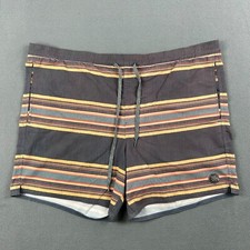 Roark Malam BoardShorts Mens XL Elastic Waist Drawstring Trunk Striped