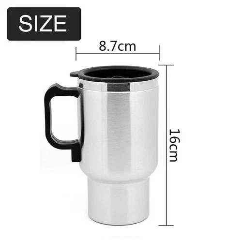 12V Car Heating Cup Kettle 450ml Stainless Steel Travel Electric Coffee Cup NEW - Picture 8 of 12
