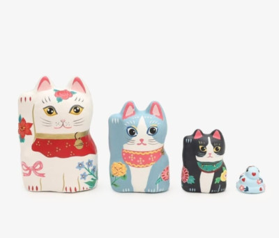 Nathalie Lete Maneki Neko Cat Ornament Paper Clay Limited