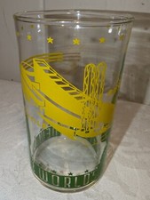 Vtg Art Deco 1939 New York World's Fair Textile Building Glass 4.5 in Tumbler