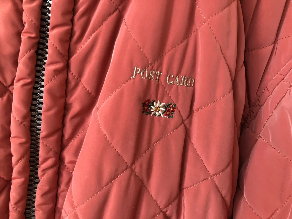 POSTAL CARD de Italia Mujer Chaqueta Parka Acolchada Naranja Oscuro Con Capucha Talla 42/8    Foto 2 de 4