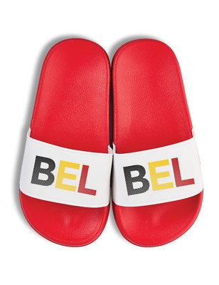Kids ''BEL'' Belgium Sports Football Sandals Flip Flops Print Boy and Girl