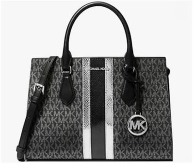 Michael Kors Sheila Medium Handbag Crossbody Satchel Messenger Purse Bag Black