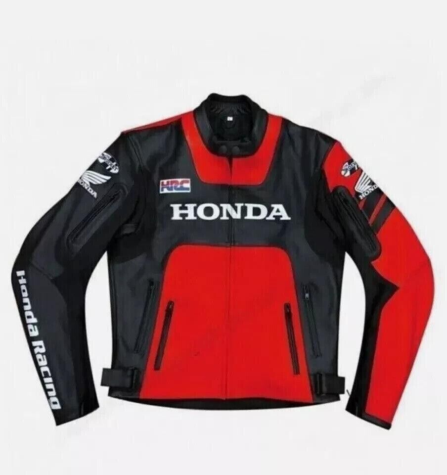 New Honda Motorbike Cowhide Leather Jacket Motorcycle Racing