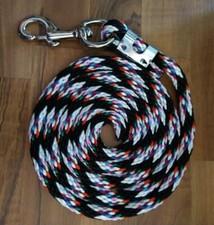 Horse Nylon poly round Lead Rope 80 inches with Silver Swivel Snap multi colored
