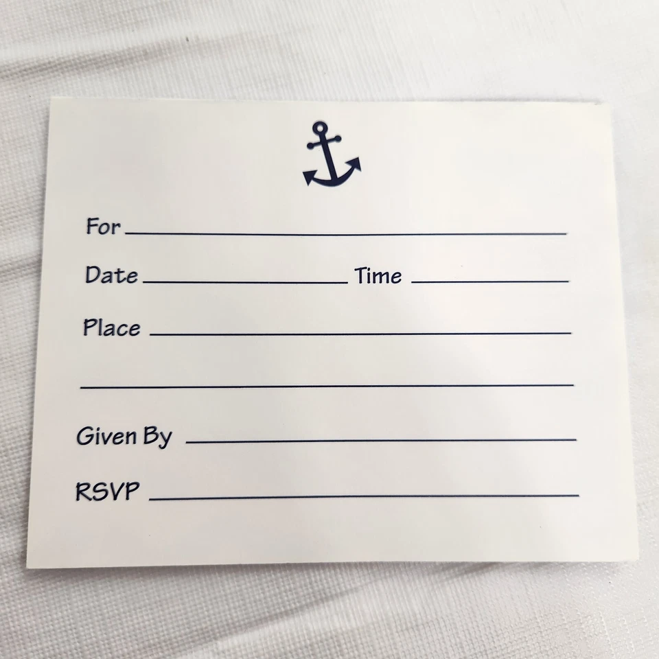 Invitaciones de baby shower ancla náutica cangrejo barco 8 unidades con sobres Foto 4 de 4