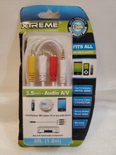 Brand NEW Xtreme Cables 3.5mm Mini Audio AUX Transfer Cable 6ft 