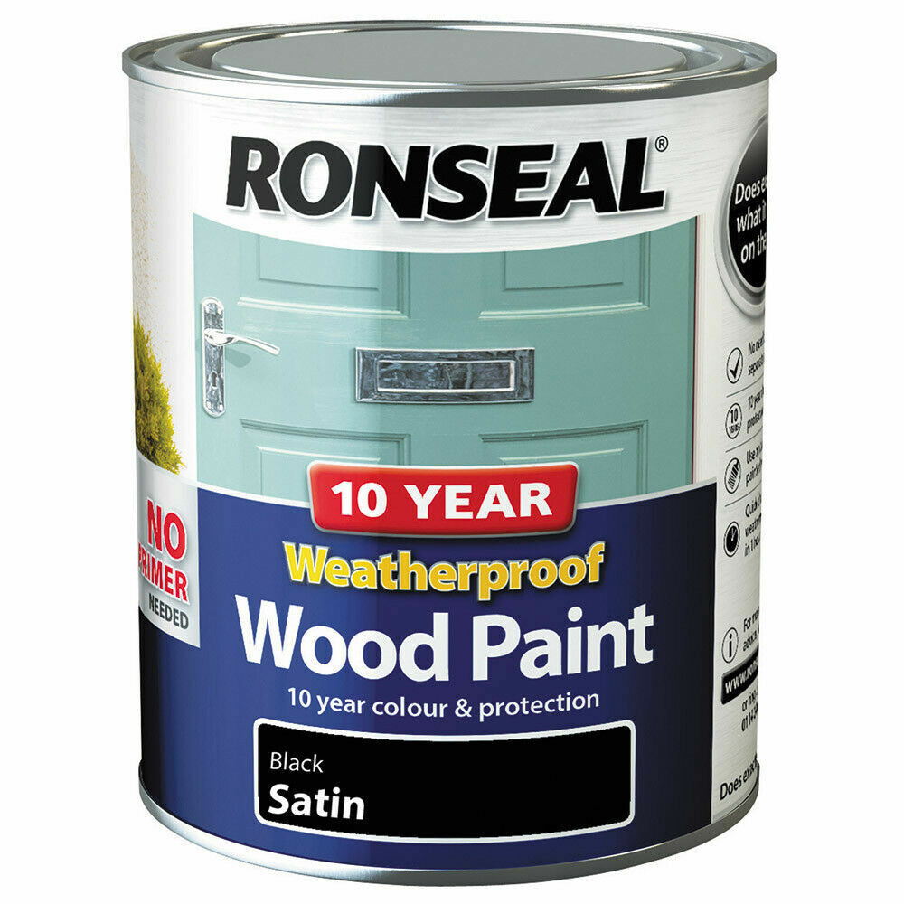 RONSEAL 10 YEAR WEATHERPROOF WOOD PAINT (2 IN 1 FORMULA) SATIN - ALL COLOURS