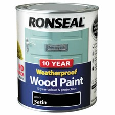 Image of RONSEAL 10 YEAR WEATHERPROOF WOOD PAINT (2 IN 1 FORMULA) SATIN - ALL COLOURS