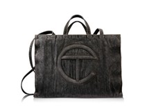 Telfar Large Denim Shopping Bag Black