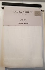 NEW Laura Ashley White Sheer Curtain 38 x 84 Pair Pole Top Panel 2 pc SET
