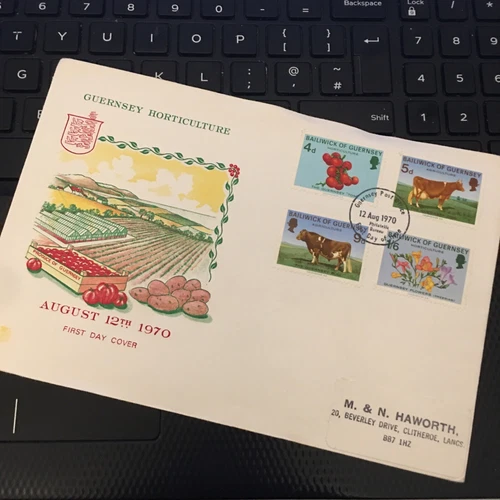 GUERNSEY STUART FIRST DAY COVER FDC 1970  AGRICULTURE & HORTICULTURE AS SCAN
