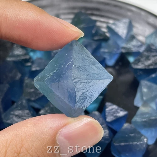 100 g tamaño mezclado fluorita azul natural octaedro cuarzo cristal mineral espécimenAA - Imagen 9 de 9