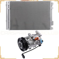 AC Condenser&AC Compressor Cooling Kit For 2012-13 Kia Rio/ Hyundai Accent 1.6L