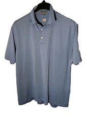 Peter Millar Summer Comfort Mens XL Golf Polo Shirt Blue  Turquoise Stripe