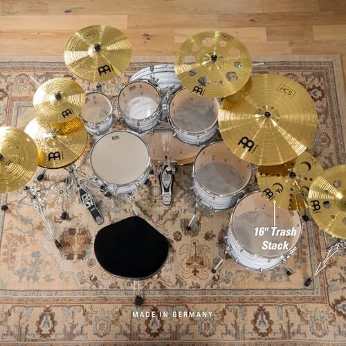 Meinl 16 Trash Stack Cymbal Pair with Holes - HCS Traditional Finish Brass for - Image 3 of 4