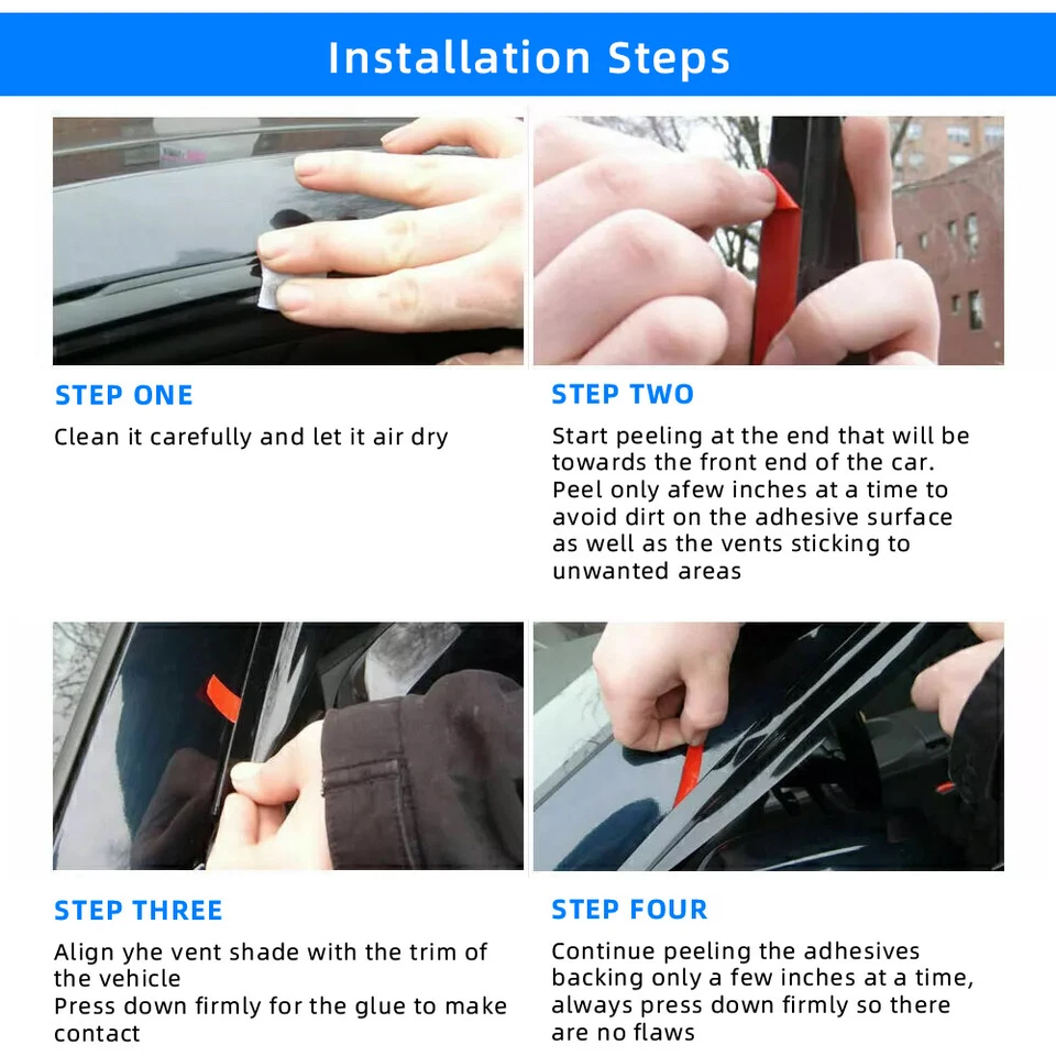 For Dodge Ram 1500 2500 3500 Quad CAB 2002-2009 Window Vent Visor Rain Deflector - Изображение 2 из 4