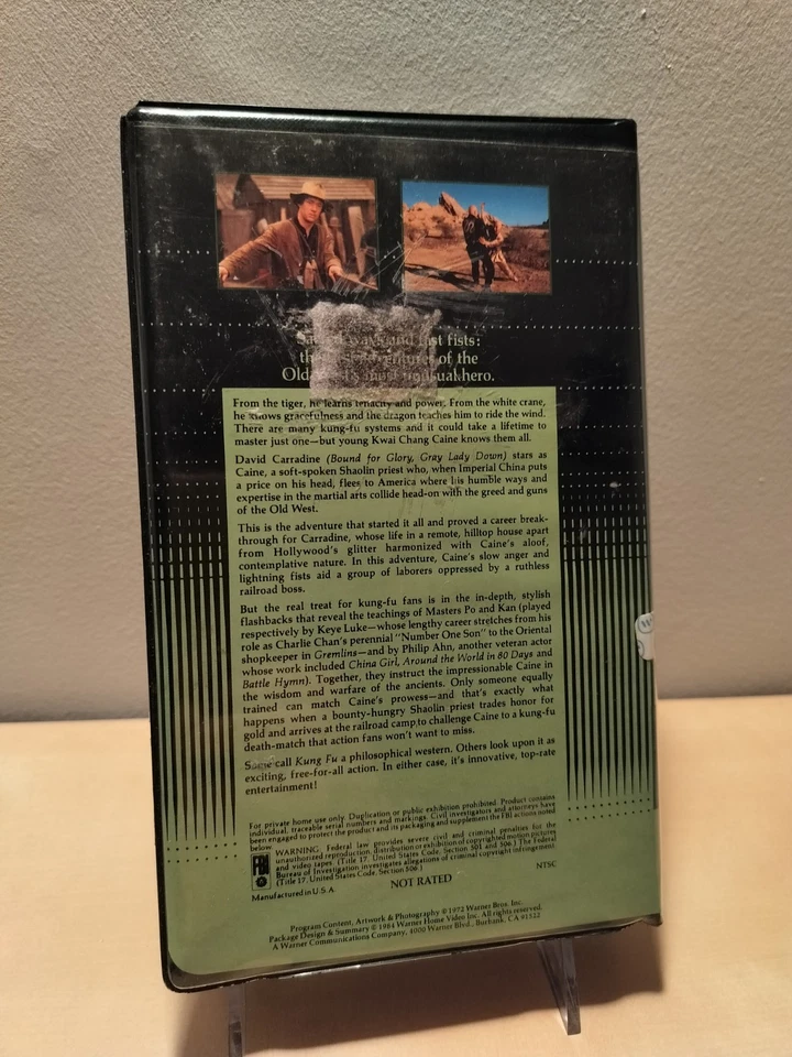 Kung Fu VHS, Clamshell Case Warner Bros Home Video, David Carradine - Image 2 of 3