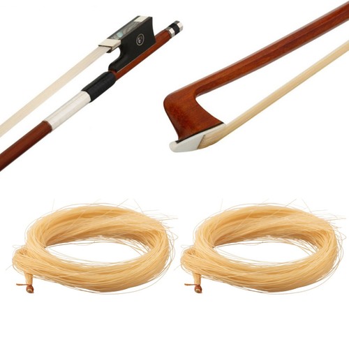 Violin Bow Hair Accessories Cello Horsehair 2Hanks 2PCS Bows Parts Viola