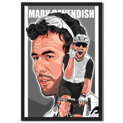 Mark Cavendish Cyclist Framed Canvas Print Wall Art Home Decor